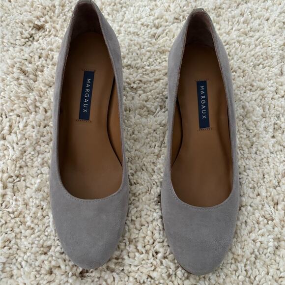 Margaux The Heel Gray Suede Block Heels Size 36N - Picture 2 of 9